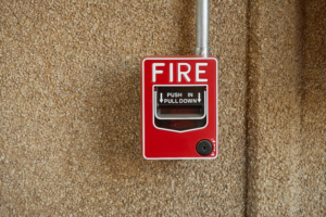 fire alarm on the wall